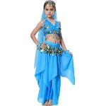 Eisblaue Aladdin Bauchtänzerinnen-Kostüme aus Chiffon für Kinder Größe 158 