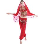 Seawhisper Bollywood Kostüm Damen Fasching Halloween Kostüm Indische Kleidung Bauchtanzkostüme Rot Hose Oberteil