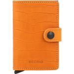 Reduzierte Orange Secrid Mini Geldbörsen aus Leder mit RFID-Schutz für Herren 