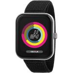 Silberne Sector Rechteckige Smartwatches mit GPS mit Bluetooth mit Mineralglas-Uhrenglas mit Nylonarmband für Herren zum Sport 