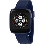 Blaue Sector Rechteckige Smartwatches mit Wetteranzeige mit Schrittzähler mit Mineralglas-Uhrenglas mit Silikonarmband für Herren 