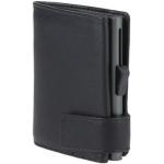 Schwarze Mini Geldbörsen mit Reißverschluss aus Leder mit RFID-Schutz für Herren 
