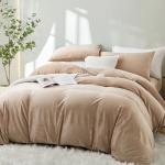 Reduzierte Beige Bettwäsche Sets & Bettwäsche Garnituren mit Reißverschluss aus Flanell 200x200 
