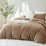 Reduzierte Khakifarbene Bettwäsche Sets & Bettwäsche Garnituren mit Reißverschluss aus Flanell 200x200 