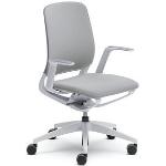 Sedus se:motion, Bürostuhl, lichtgrau/weiß, mit Armlehnen, Sitz- u. Rückenpolster in lichtgrau - em-801/010