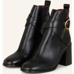 Reduzierte Schwarze Chloé See by Chloé Blockabsatz Ankle Boots & Klassische Stiefeletten aus Veloursleder für Damen Größe 36 