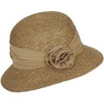 Sandfarbene SEEBERGER Glockenhüte aus Stroh für Damen Größe M für den für den Sommer 