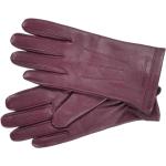 Burgundfarbene Fingerhandschuhe aus Leder für Damen Größe S für den für den Winter 