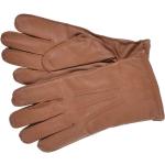 Kamelbraune Fingerhandschuhe aus Leder für Herren Größe XL 