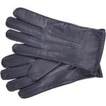 Marineblaue Fingerhandschuhe aus Leder für Herren Größe M 