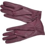 Burgundfarbene Elegante Fingerhandschuhe aus Leder Größe M für den für den Winter 