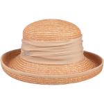 Sandfarbene Elegante Sonnenhüte aus Stroh für Damen Größe M für den für den Sommer 