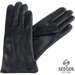 Schwarze Elegante Gefütterte Handschuhe aus Leder für Herren für den für den Winter 