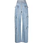 Hellblaue Burlesque Straight Leg Jeans aus Denim für Damen Größe XS Weite 34, Länge 36 