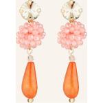 Orange Ohrhänger glänzend aus Glas für Damen 