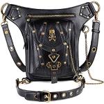 Schwarze Gothic Damenbauchtaschen & Damenhüfttaschen aus Kunstleder 