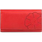 Branco Sehr großes Damen Portemonnaie, Elegante Kellnerbörse Größe XL, Nappa-Leder, Rot, 29918