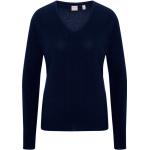 Marineblaue Unifarbene Adagio V-Ausschnitt Kaschmir-Pullover für Damen Größe L für den für den Herbst 