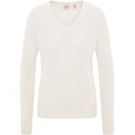 Beige Unifarbene Adagio V-Ausschnitt Kaschmir-Pullover für Damen Größe XL für den für den Herbst 