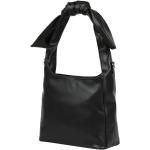 Schwarze Seidenfelt Hobo Bags mit Reißverschluss aus Kunstfaser 
