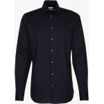Schwarze Unifarbene Business Seidensticker Nachhaltige Slim Fit Hemden für Herren 