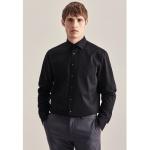 Reduzierte Schwarze Unifarbene Elegante Langärmelige Seidensticker Nachhaltige Kentkragen Hemden mit Kent-Kragen aus Baumwolle für Herren Größe S 