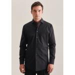 Reduzierte Schwarze Unifarbene Elegante Langärmelige Seidensticker Nachhaltige Kentkragen Hemden mit Kent-Kragen aus Baumwolle für Herren 