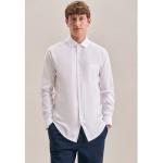 Reduzierte Weiße Elegante Langärmelige Seidensticker Nachhaltige Kentkragen Hemden mit Kent-Kragen aus Baumwolle für Herren Übergrößen 