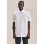 Reduzierte Weiße Unifarbene Business Kurzärmelige Seidensticker Nachhaltige Kentkragen Hemden mit Kent-Kragen aus Baumwolle für Herren Größe S 