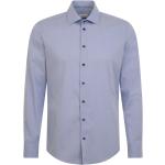 Blaue Langärmelige Seidensticker Nachhaltige Kentkragen Hemden mit Kent-Kragen für Herren 