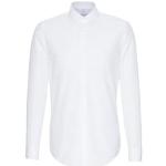 Reduzierte Weiße Unifarbene Elegante Langärmelige Seidensticker Nachhaltige Kentkragen Hemden mit Kent-Kragen für Herren 