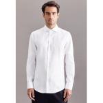 Reduzierte Weiße Elegante Langärmelige Seidensticker Kentkragen Hemden mit Kent-Kragen aus Baumwolle für Herren 