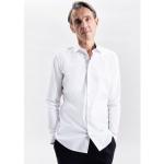 Reduzierte Weiße Unifarbene Business Langärmelige Seidensticker Nachhaltige Kentkragen Hemden mit Kent-Kragen aus Baumwolle enganliegend für Herren Größe S 