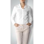 Weiße Unifarbene Langärmelige Seidensticker Nachhaltige Langarmblusen aus Baumwolle für Damen Größe XS 