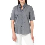 Reduzierte Graue Unifarbene Kurzärmelige Seidensticker Nachhaltige Hemdblusen aus Baumwolle für Damen Größe L für Partys für den für den Sommer 