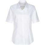 Reduzierte Weiße Unifarbene Elegante Kurzärmelige Seidensticker Nachhaltige Hemdblusen aus Baumwolle für Damen Größe XXL für den für den Sommer 