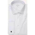 Weiße Unifarbene Business Langärmelige Seidensticker Nachhaltige Kentkragen Hemden mit Kent-Kragen aus Baumwolle für Herren 