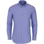 Blaue Unifarbene Elegante Seidensticker Nachhaltige Button Down Kragen Hemden mit Button-Down-Kragen mit Knopf aus Baumwolle für Herren Größe S 