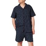 Mitternachtsblaue Seidensticker Nachhaltige Pyjamas kurz für Herren Größe XL 