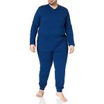Marineblaue Seidensticker Nachhaltige Pyjamas lang aus Jersey für Herren Übergrößen 