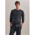 Graue Unifarbene Langärmelige Seidensticker schwarze Rose Rundhals-Ausschnitt Rundhals-Pullover aus Baumwolle für Herren Größe 3 XL 