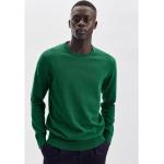 Grüne Unifarbene Langärmelige Seidensticker schwarze Rose Rundhals-Ausschnitt Rundhals-Pullover aus Baumwolle für Herren Größe 3 XL 
