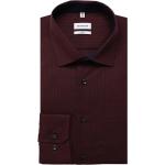 Reduzierte Bordeauxrote Karo Langärmelige Seidensticker Kentkragen Hemden mit Kent-Kragen aus Baumwolle für Herren Übergrößen 