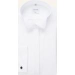 Weiße Unifarbene Langärmelige Seidensticker Nachhaltige Kläppchenkragen Herrenlangarmhemden aus Baumwolle zur Hochzeit 