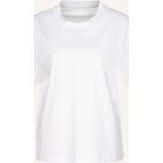Weiße Kurzärmelige Seidensticker Nachhaltige Rundhals-Ausschnitt T-Shirts aus Baumwolle für Damen Größe M 