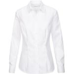 Weiße Unifarbene Langärmelige Seidensticker Nachhaltige Hemdblusen aus Baumwolle für Damen Größe XL 