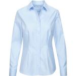 Blaue Langärmelige Seidensticker Nachhaltige Hemdblusen aus Baumwolle für Damen Größe XL 