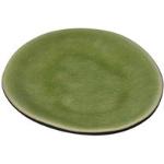Grüne Vintage Zeitzone Ovale Seifenschalen & Seifenablagen glänzend aus Steingut 