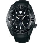 Schwarze Seiko Prospex Runde Automatik Armbanduhren Sicherheitsschließe aus Edelstahl mit 24-Stunden-Anzeige mit GMT-Funktion mit Saphirglas-Uhrenglas mit Titanarmband zum Tauchen 