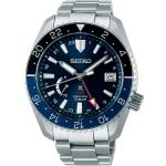 Seiko Prospex Runde Automatik Armbanduhren aus Edelstahl mit 24-Stunden-Anzeige mit GMT-Funktion mit Saphirglas-Uhrenglas mit Titanarmband zum Tauchen 